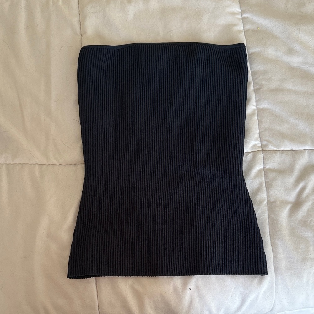 Aritzia Navy Blue Ribbed Tube Top